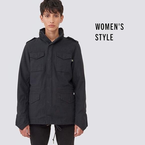 Alpha Industries Women's M-65 Defender Coat Black Cotton Twill M - Picture 1 of 4